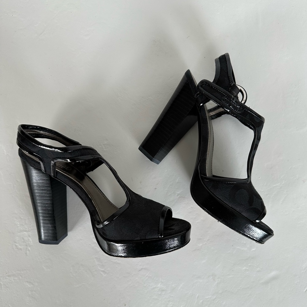 COACH - Lydia Platform Sandals in Black | Size 7 - Picture 5 of 6